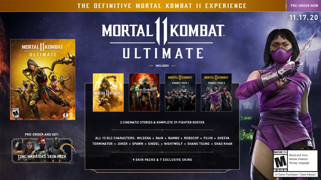 Mortal Kombat 11 Ultimate Edition and its contents.